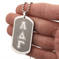 ΑΔΓ- Alpha Delta Gamma - Etched Dog Tag B