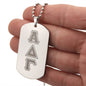 ΑΔΓ- Alpha Delta Gamma - Etched Dog Tag