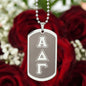 ΑΔΓ- Alpha Delta Gamma - Etched Dog Tag B