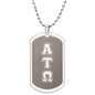 ΑΤΩ - Alpha Tau Omega - Etched Dog Tag B
