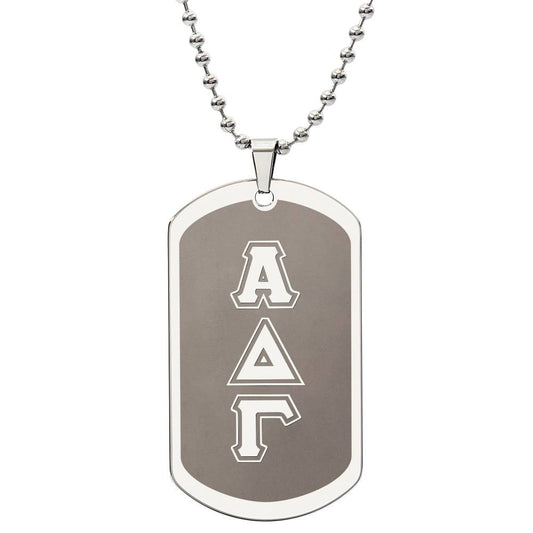 ΑΔΓ- Alpha Delta Gamma - Etched Dog Tag B