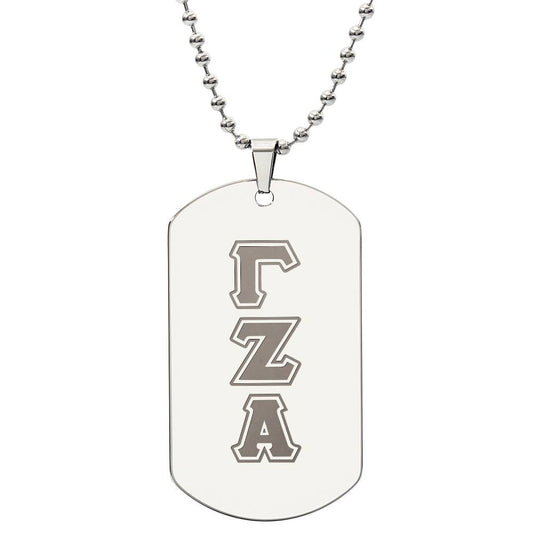 ΓΖΑ - Gamma Zeta Alpha - Etched Dog Tag