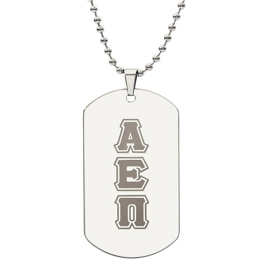 ΑΕΠ - Alpha Eta Pi - Etched Dog Tag