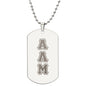 ΑΛΜ - Alpha Lambda Mu - Etched Dog Tag