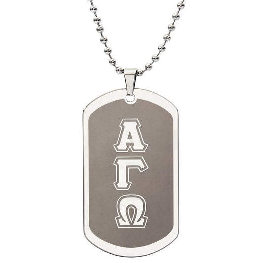 ΑΓΩ -Alpha Gamma Omega - Etched Dog Tag B