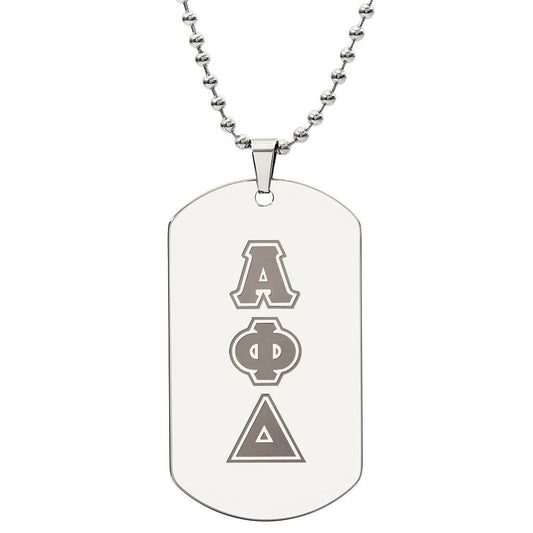 ΑΦΔ - Alpha Phi Delta - Etched Dog Tag