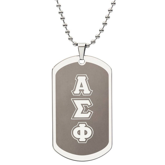 ΑΣΦ - Alpha Sigma Phi - Etched Dog Tag B