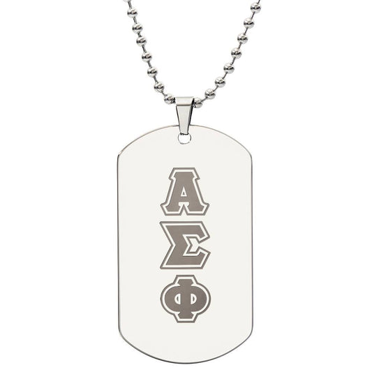 ΑΣΦ - Alpha Sigma Phi - Etched Dog Tag