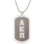 ΑΕΠ - Alpha Eta Pi - Etched Dog Tag B