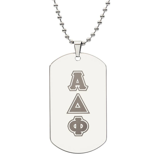 ΑΔΦ - Alpha Delta Phi - Etched Dog Tag