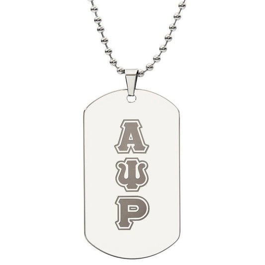 ΑΨΡ - Alpha Psi Rho - Etched Dog Tag