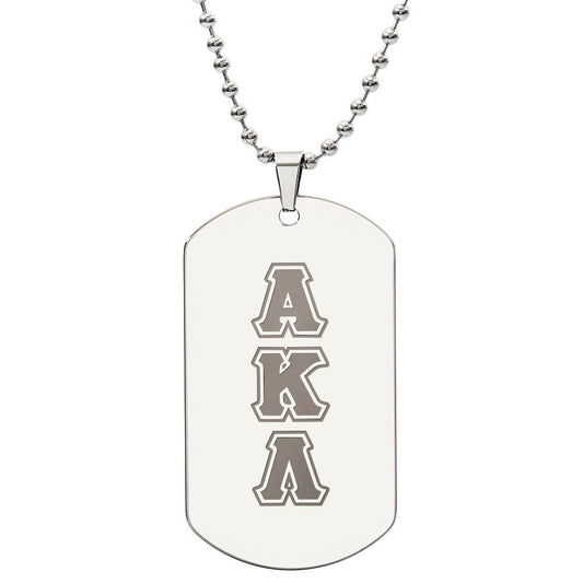 ΑΚΛ - Alpha Kappa Lambda - Etched Dog Tag