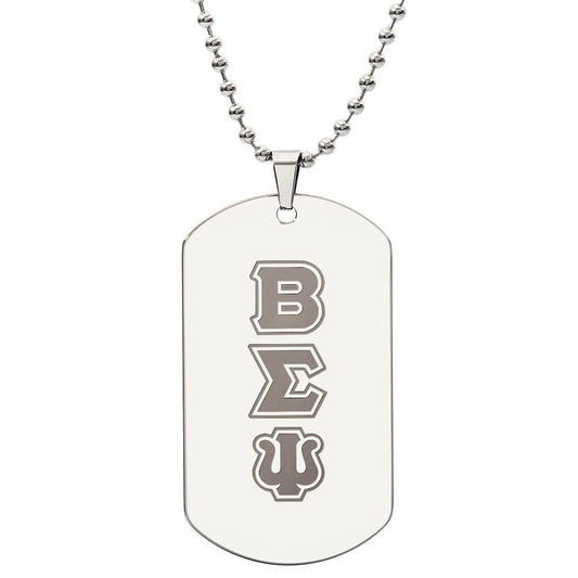 ΒΣΨ - Beta Sigma Psi - Etched Dog Tag