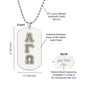 ΑΓΩ -Alpha Gamma Omega - Etched Dog Tag