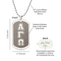 ΑΓΩ -Alpha Gamma Omega - Etched Dog Tag B