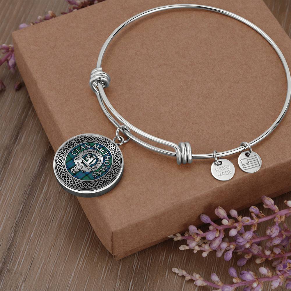 Clan MacThomas Crest & Tartan Knot Bangle