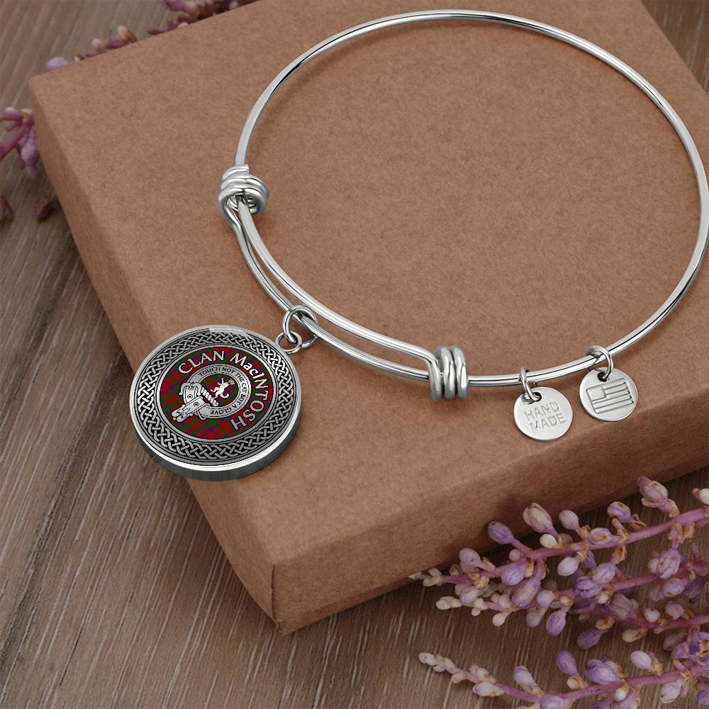 Clan MacIntosh Crest & Tartan Knot Bangle