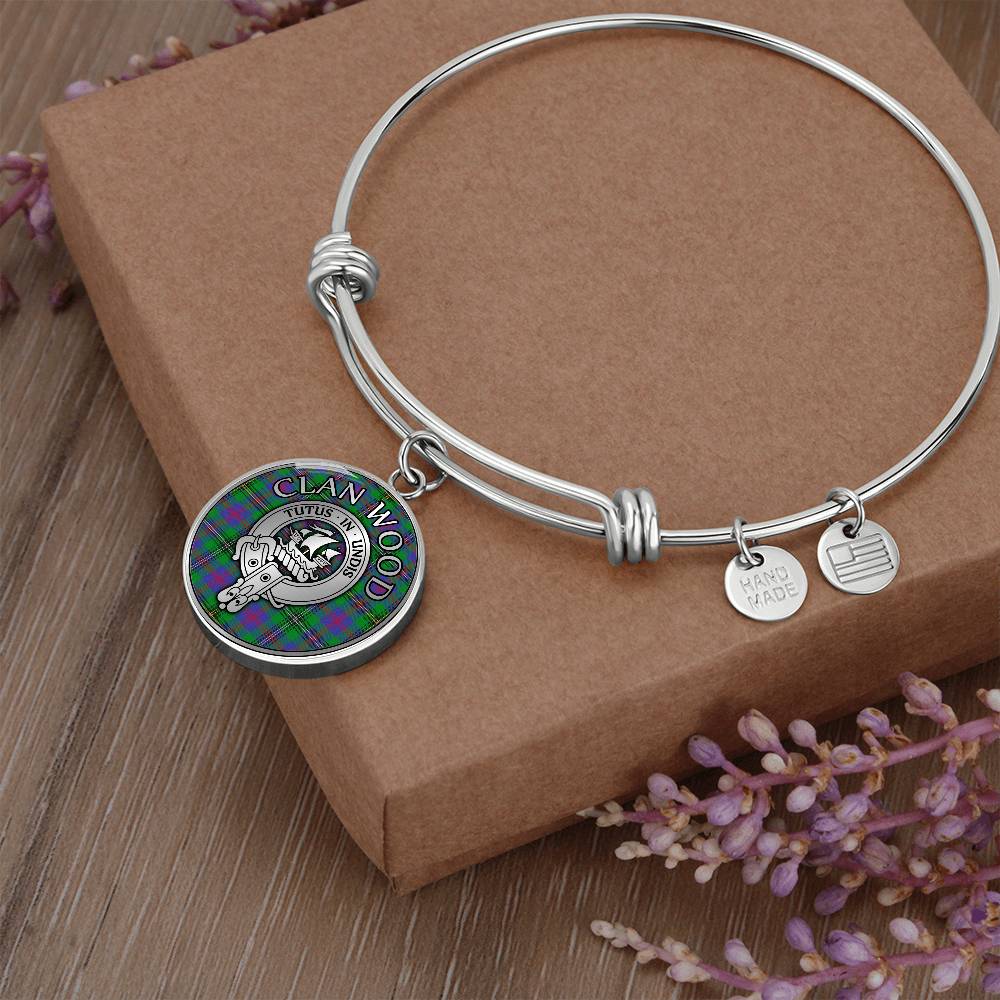 Clan Wood Crest & Tartan Bangle