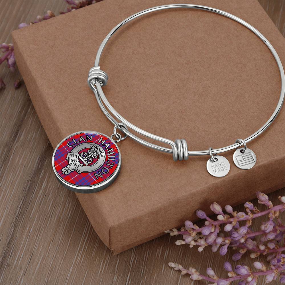 Clan Hamilton Crest & Tartan Bangle