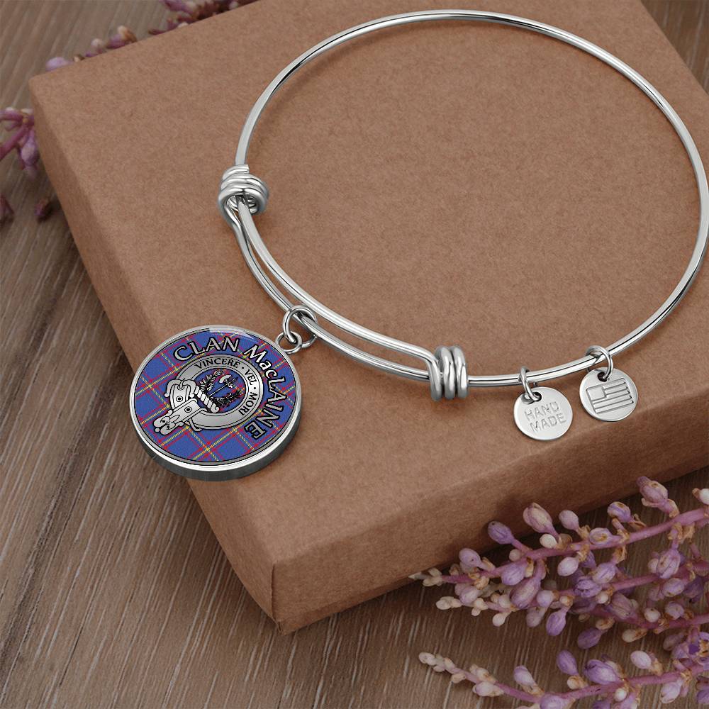 Clan MacLaine Crest & Tartan Bangle