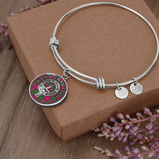 Clan Crawford Crest & Tartan Bangle