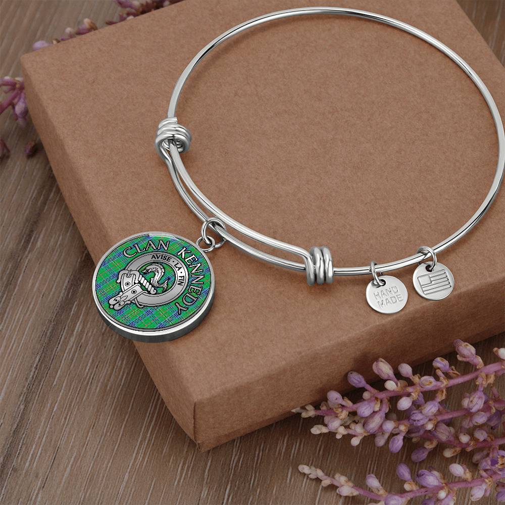 Clan Kennedy Crest & Tartan Bangle