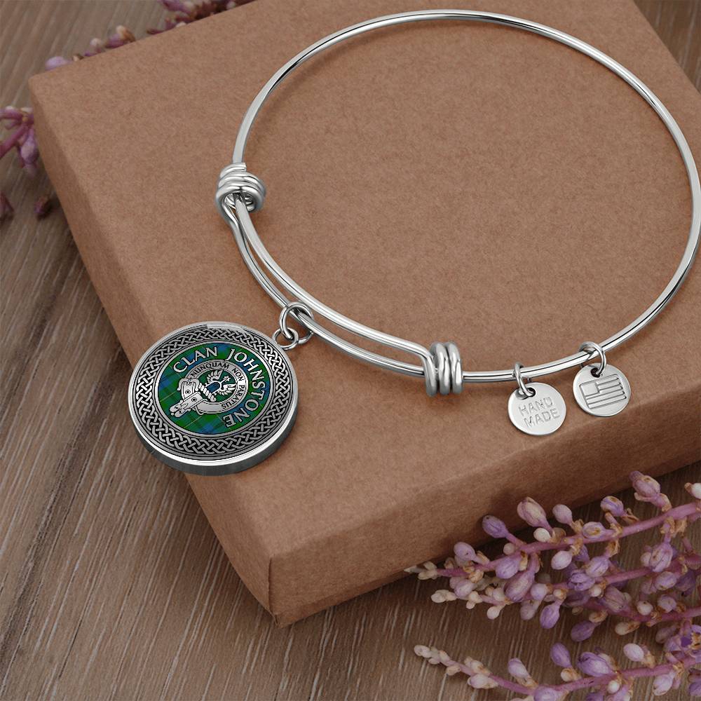 Clan Johnstone Crest & Tartan Knot Bangle