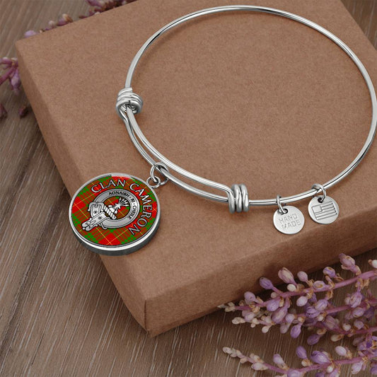 Clan Cameron Crest & Tartan Bangle