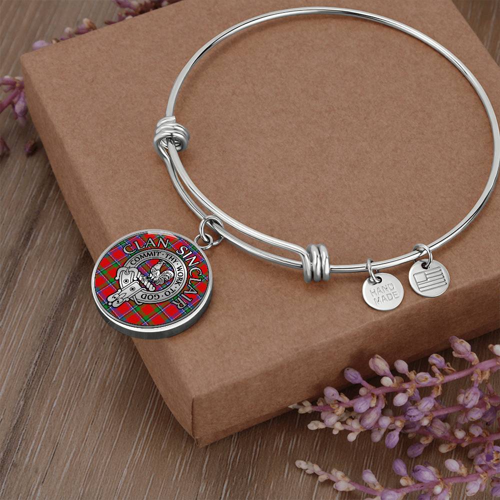 Clan Sinclair Crest & Tartan Bangle