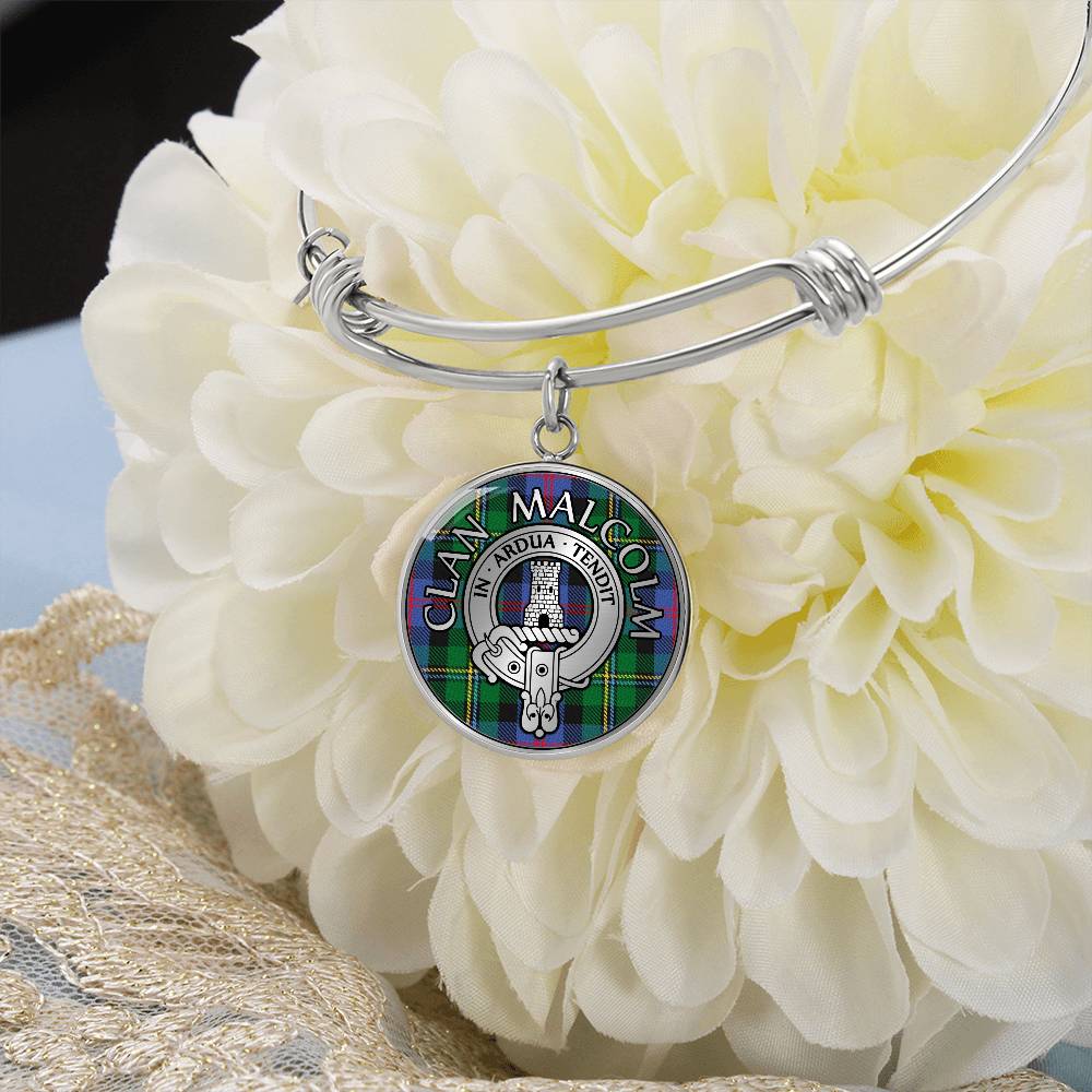 Clan Malcolm Crest & Tartan Bangle