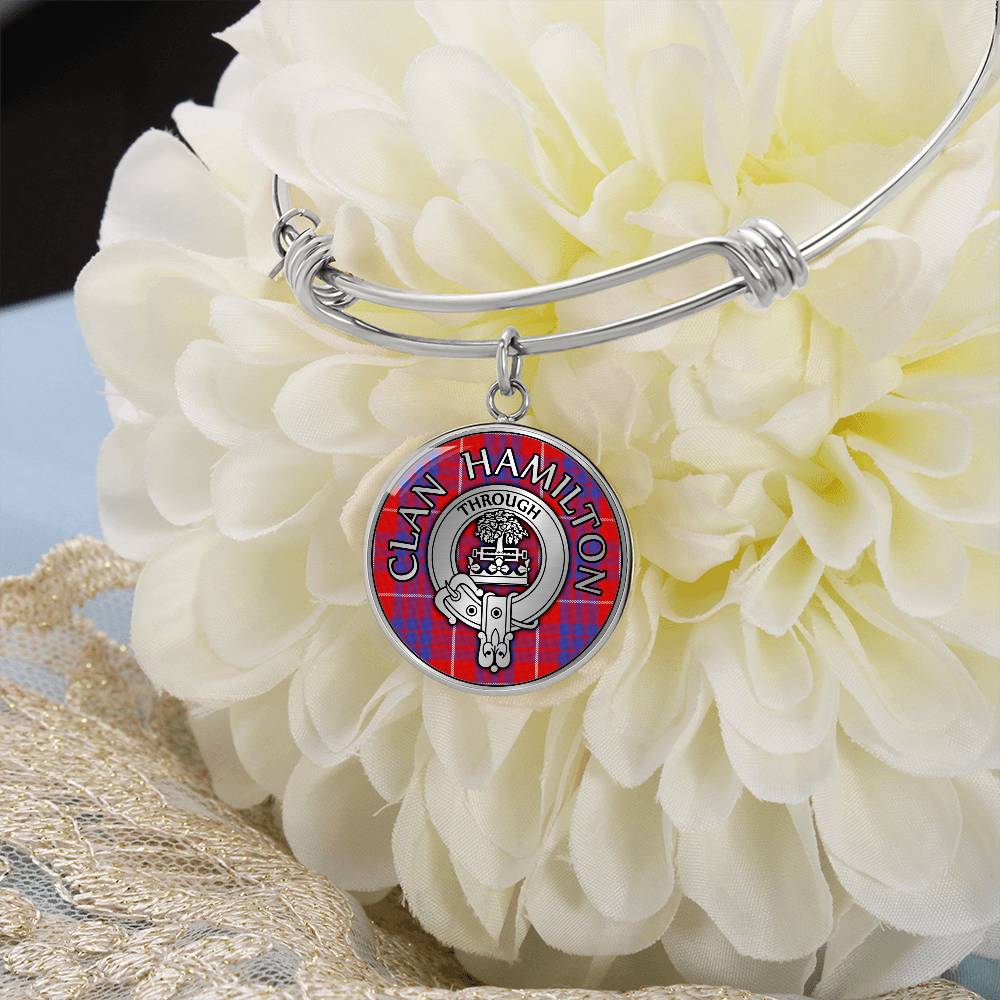 Clan Hamilton Crest & Tartan Bangle