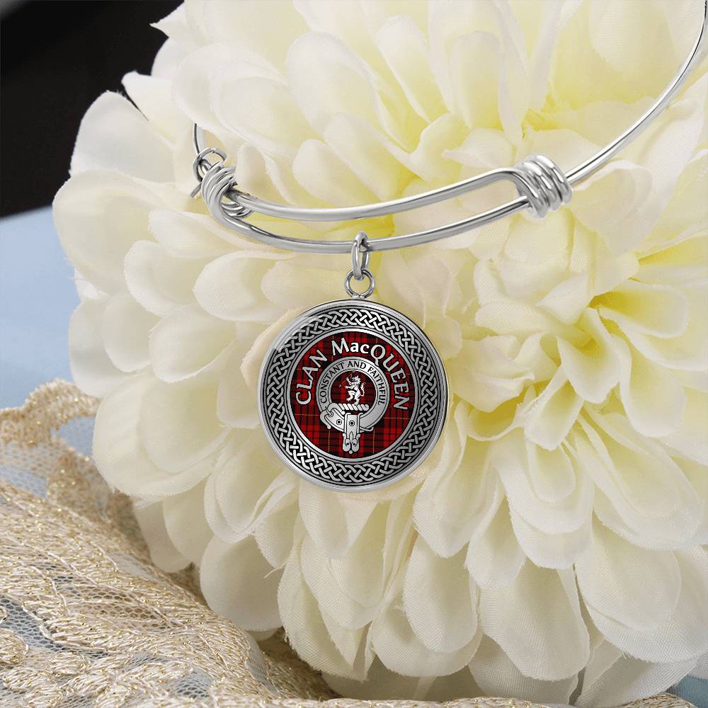 Clan MacQueen Crest & Tartan Knot Bangle