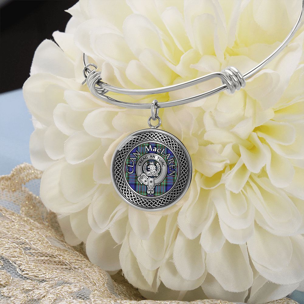 Clan MacLaren Crest & Tartan Knot Bangle