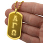 ΑΓΩ -Alpha Gamma Omega - Etched Dog Tag B