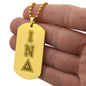 ΙΝΔ - Iota Nu Delta - Etched Dog Tag