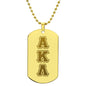 ΑΚΛ - Alpha Kappa Lambda - Etched Dog Tag