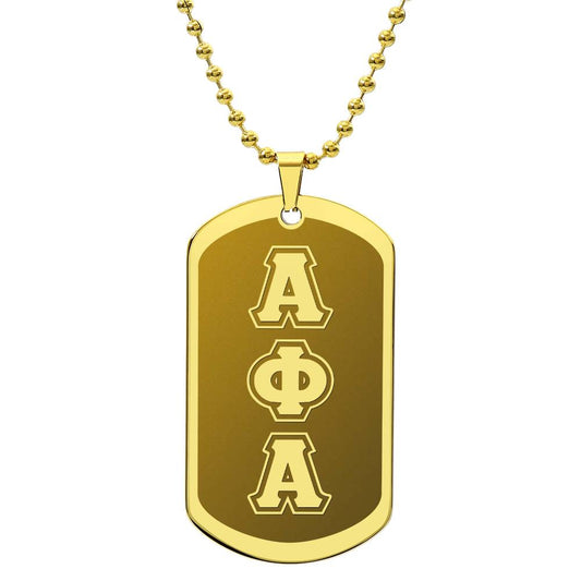 ΑΦΑ- Alpha Phi Alpha - Etched Dog Tag B