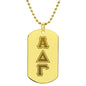 ΑΔΓ- Alpha Delta Gamma - Etched Dog Tag