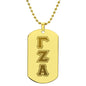 ΓΖΑ - Gamma Zeta Alpha - Etched Dog Tag