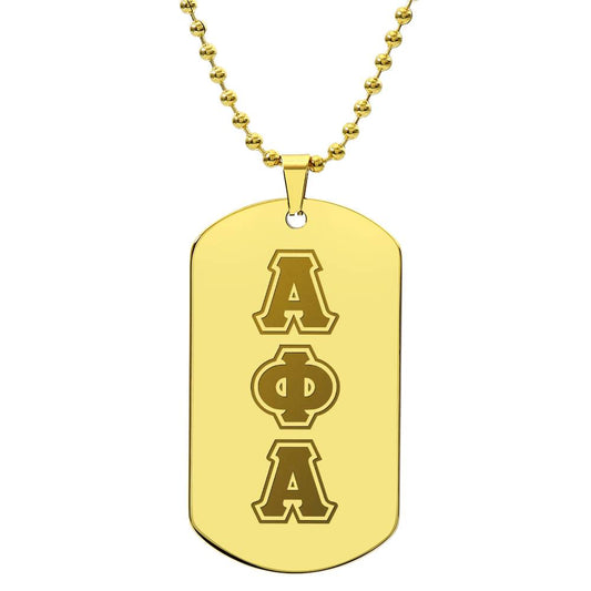 ΑΦΑ- Alpha Phi Alpha - Etched Dog Tag