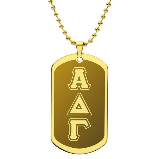 ΑΔΓ- Alpha Delta Gamma - Etched Dog Tag B