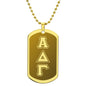 ΑΔΓ- Alpha Delta Gamma - Etched Dog Tag B