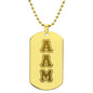 ΑΛΜ - Alpha Lambda Mu - Etched Dog Tag