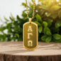 ΑΓΩ -Alpha Gamma Omega - Etched Dog Tag B