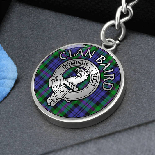 Clan Baird Crest & Tartan Pendant Keychain