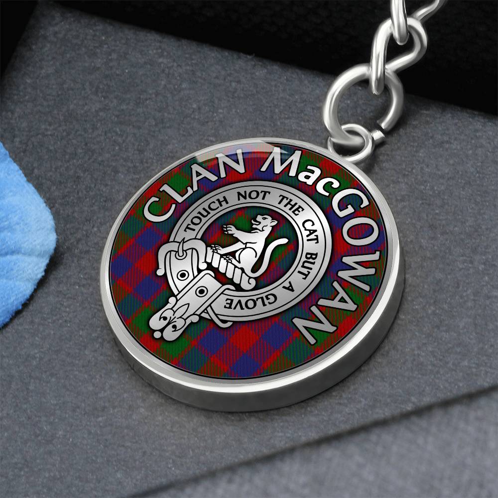 Clan MacGowan Crest & Tartan Pendant Keychain