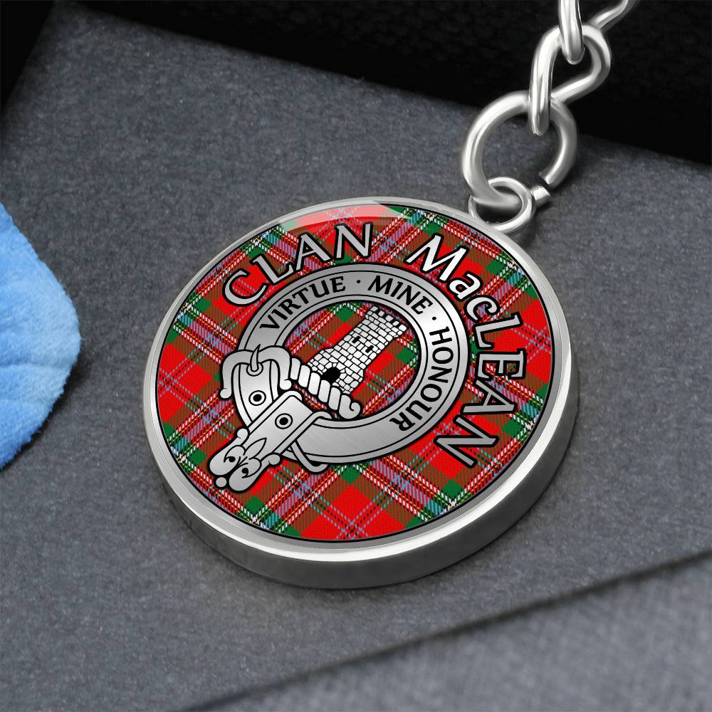 Clan MacLean Crest & Tartan Pendant Keychain