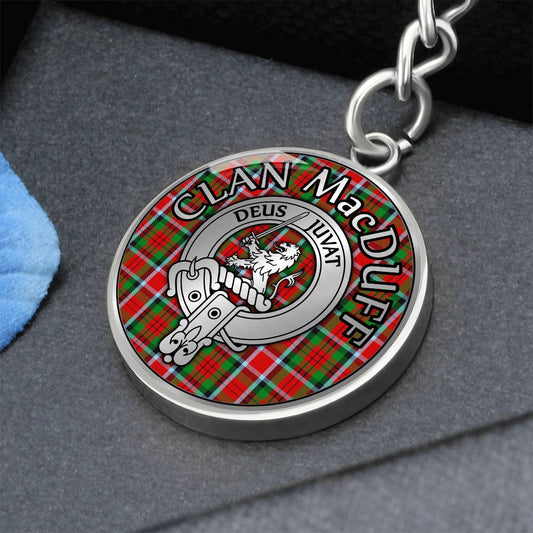 Clan MacDuff Crest & Tartan Pendant Keychain