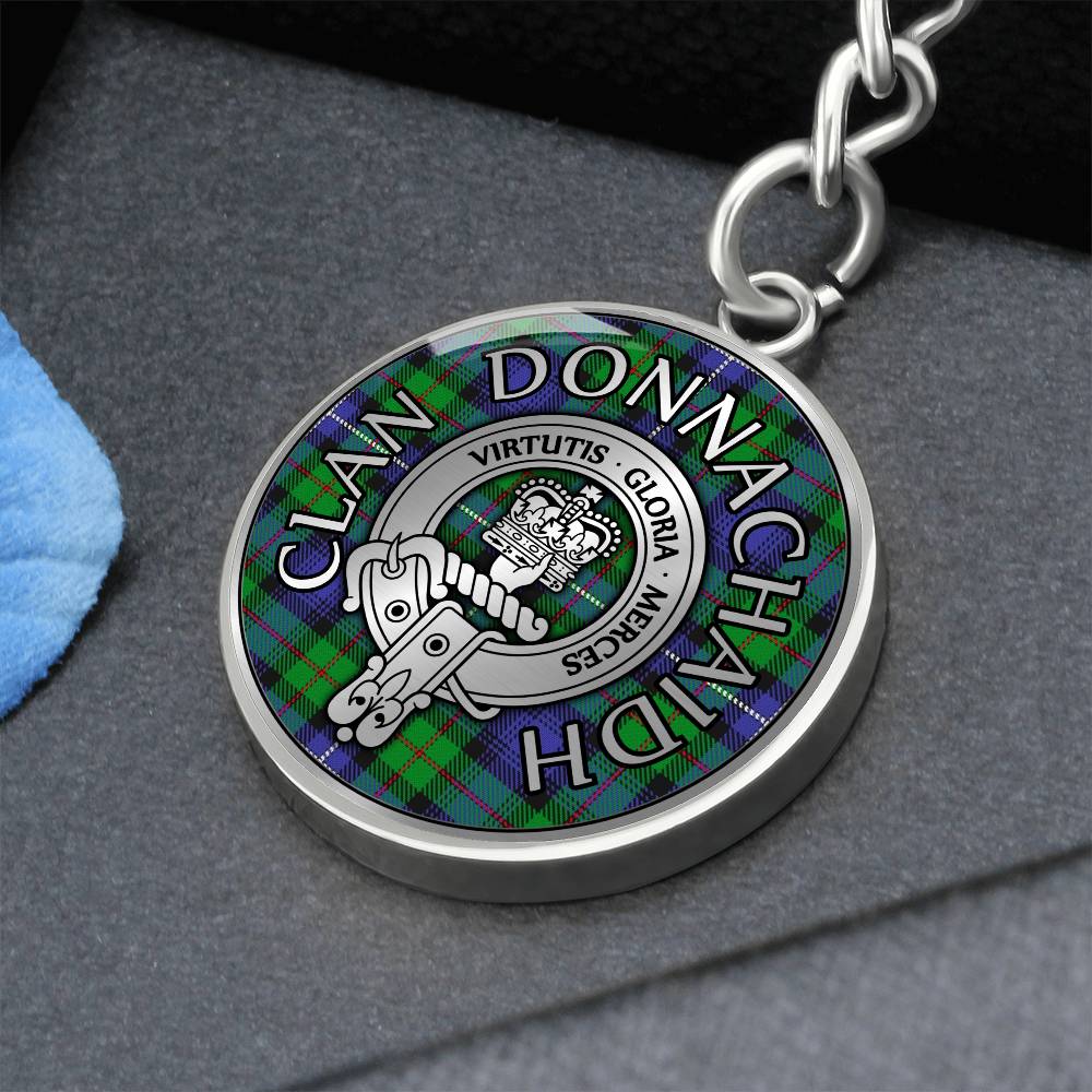 Clan Donnachaidh Crest & Hunting Tartan Pendant Keychain