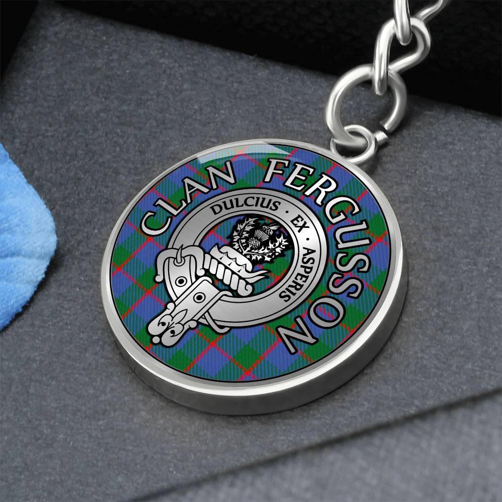 Clan Fergusson Crest & Tartan Pendant Keychain